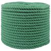 vidaXL Corda de Algod&atilde;o 12 mm 250 m Verde 100% Algod&atilde;o