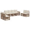 vidaXL Conjunto de Sof&aacute; de Jardim 8 pcs Bege e Branco Creme vime PE