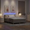vidaXL Cama Box Spring LED Cinzento-acastanhado 140 x 190 cm tecido