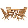vidaXL 5 pcs conjunto de jantar para jardim madeira de teca maci&ccedil;a