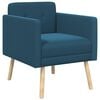vidaXL Poltrona Azul Veludo