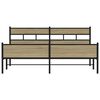 vidaXL Estrutura de cama sem colch&atilde;o 200x200cm metal carvalho sonoma