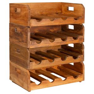 vidaXL Garrafeiras para 16 garrafas 4 pcs madeira de mogno maci&ccedil;a