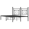 vidaXL Estrutura de cama com cabeceira 120x190 cm metal preto