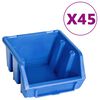 vidaXL 48 pcs Kit caixas arruma&ccedil;&atilde;o com pain&eacute;is de parede azul e preto