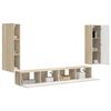 vidaXL Conjunto de Gabinete de Parede para TV 4 pcs Carvalho Sonoma