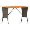 vidaXL Mesa de jardim com tampo em ac&aacute;cia 105x75x72 cm vime PE cinza