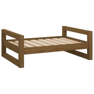 vidaXL Cama p/ c&atilde;es 75,5x55,5x28 cm madeira pinho maci&ccedil;a castanho mel