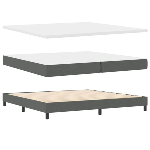 vidaXL Cama Box com colch&atilde;o Cinza Escuro 200 x 200 cm Poli&eacute;ster