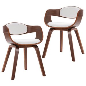 vidaXL Cadeiras jantar 2 pcs madeira curvada e couro artificial