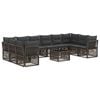 vidaXL Conjunto de Sof&aacute; de Jardim 11 unid. Cinzento vime PE