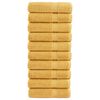 vidaXL Toalhas de banho premium SOLUND 10pcs 70x140cm 600 gsm dourado