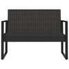 vidaXL 4 pcs conjunto lounge de jardim c/ almofad&otilde;es vime PE preto