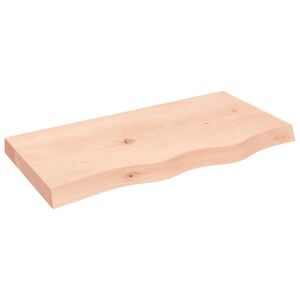 vidaXL Tampo de mesa 80x40x(2-6) cm carvalho maci&ccedil;o n&atilde;o tratado