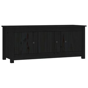 vidaXL Sapateira 110x38x45,5 cm pinho maci&ccedil;o preto