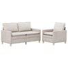 vidaXL Conjunto de Sof&aacute;s 2 unid. Creme Poli&eacute;ster