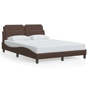 vidaXL Estrutura de cama sem colch&atilde;o Zadar 120x200cm couro artificial castanho