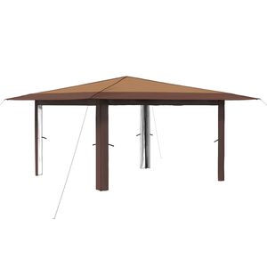 vidaXL Gazebo sem Lado 4 x 4 m Bege e Marrom