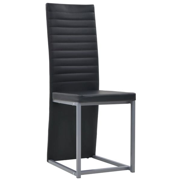 vidaXL Conjunto de jantar 7 pcs a&ccedil;o e vidro temperado preto