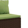 vidaXL 8 pcs conjunto lounge de jardim c/ almofad&otilde;es vime PE castanho