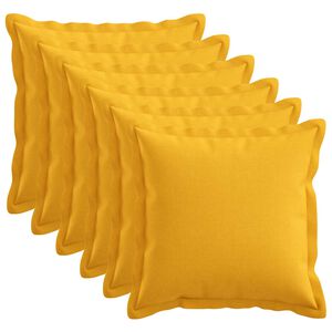vidaXL Capa almofada 6 unid. HOUTEN Amarelo Claro 30 x 30 cm