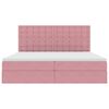 vidaXL Cama com arruma&ccedil;&atilde;o e LED com colch&atilde;o Rosa 200 x 200 cm Veludo