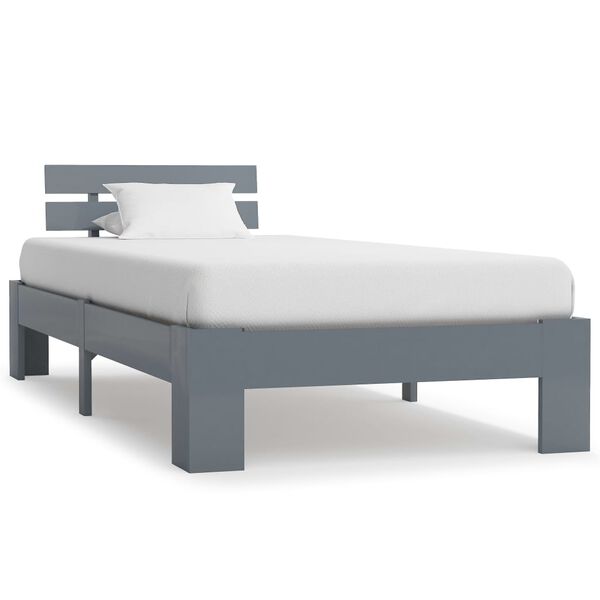 vidaXL Estrutura de cama 100x200 cm pinho maciço cinzento