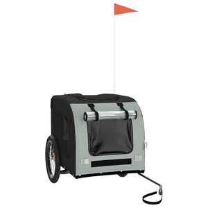 vidaXL Reboque de bicicleta p/ animais tecido oxford/ferro cinza/preto