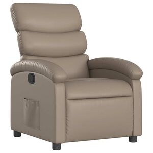 vidaXL Poltrona reclin&aacute;vel couro artificial cor cappuccino