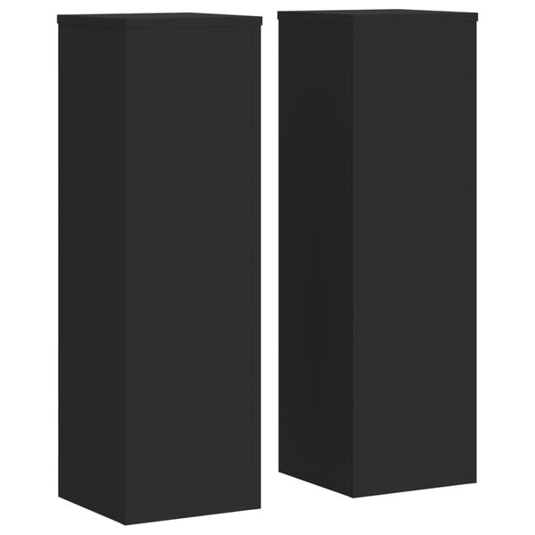 vidaXL Suportes p/ plantas 2 pcs 25x25x80 cm derivados madeira preto