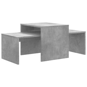 vidaXL Conjunto mesas centro 100x48x40cm contraplacado cinza cimento