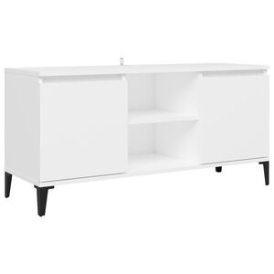 vidaXL M&oacute;vel de TV com pernas em metal 103,5x35x50 cm branco