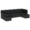 vidaXL Conjunto de Sof&aacute; de Jardim 7 unid. Preto vime PE