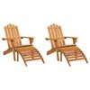 vidaXL Cadeiras de jardim Adirondack c/ apoio p&eacute;s 2 pcs ac&aacute;cia maci&ccedil;a