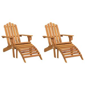 vidaXL Cadeiras de jardim Adirondack c/ apoio p&eacute;s 2 pcs ac&aacute;cia maci&ccedil;a