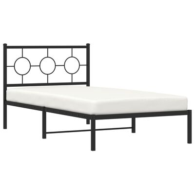 vidaXL Estrutura de cama com cabeceira 100x200 cm metal preto