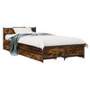 vidaXL Estrutura de Cama com Cabeceira Carvalho Fumado 80 x 200 cm