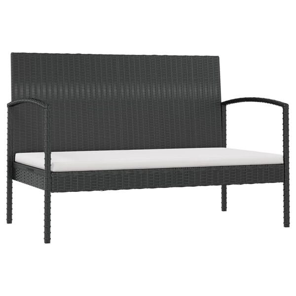 vidaXL 8 pcs conjunto lounge de jardim c/ almofadões vime PE preto