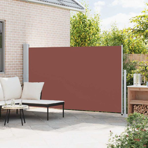 vidaXL Toldo lateral retr&aacute;til para p&aacute;tio 180x300 cm castanho