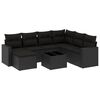 vidaXL 8 pcs conjunto sof&aacute;s de jardim com almofad&otilde;es vime PE preto