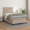 vidaXL Cama boxspring c/ colch&atilde;o 120x190cm couro artificial cappuccino