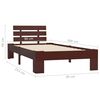 vidaXL Estrutura de cama 90x200 cm pinho maci&ccedil;o castanho-escuro