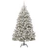 vidaXL &Aacute;rvore de Natal Artificial Verde e Branco 210 cm PVC e Metal