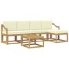 vidaXL Conjunto de Sof&aacute;s para Exterior 6 pcs Branco e Creme