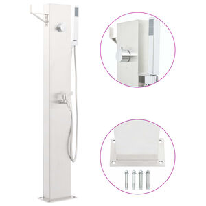 vidaXL Duche de jardim com torneira 110 cm a&ccedil;o inoxid&aacute;vel