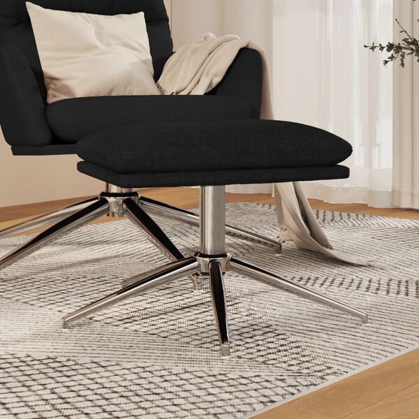 vidaXL Apoio de p&eacute;s 60x60x35 cm tecido preto