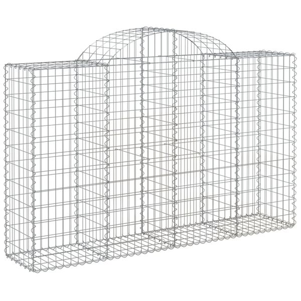 vidaXL Cestos gabi&atilde;o arqueados 25pcs 200x50x120/140 ferro galvanizado