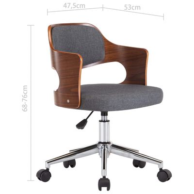vidaXL Cadeiras jantar giratórias 4pcs madeira curvada/tecido cinzento