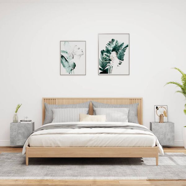 vidaXL M&oacute;veis de parede p/ TV 2pcs 40,5x30x40cm madeira cinza cimento