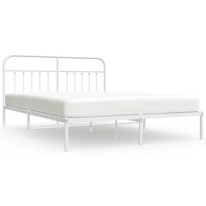 vidaXL Estrutura de cama com cabeceira 183x213 cm metal branco